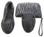 Tipsyfeet Zebra Black Foldable Shoe